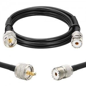 PL-259 UHF CB Coax Cable 6FT, ET-RG58 PL-259 UHF Male to SO239Female Low Loss CB Radio Cable for HAM Radio, Antenna Analyzer, Dummy Load, SWR Meter