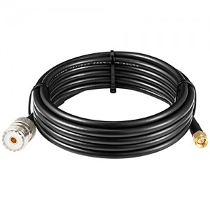 SMA to UHF Cable 10ft SMA Male to PL259/SO239 Female Coaxial Jumper Low Loss ET-RG58 Coax Cable with SMA UHF Connector