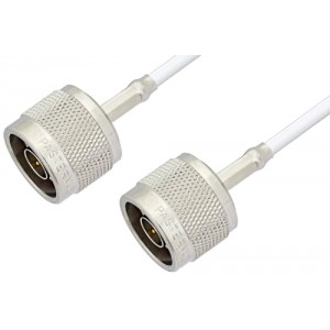 75 Ohm N Male to 75 Ohm N Male Cable 12 Inch Length Using 75 Ohm ET-RG187 Coax, RoHS