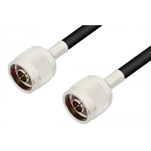 75 Ohm N Male to 75 Ohm N Male Cable 12 Inch Length Using 75 Ohm ET-RG59 Coax