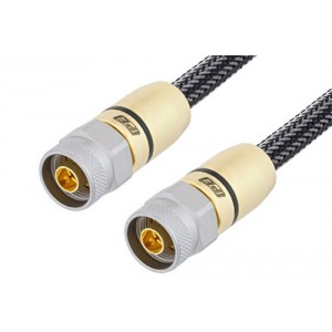 75 Ohm N Male to 75 Ohm N Male Cable 60 cm Length Using 75 Ohm Armored Test Coax, RoHS