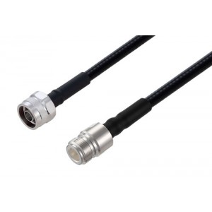 Fire Rated N Male to N Female Low PIM Cable 12 Inch Length Using SPF-250 Coax Using Times Microwave Parts