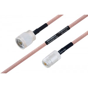 MIL-DTL-17 N Male to N Female Cable 12 Inch Length Using M17/60-ET-RG142 Coax