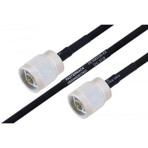 MIL-DTL-17 N Male to N Male Cable 12 Inch Length Using M17/84-ET-RG223 Coax