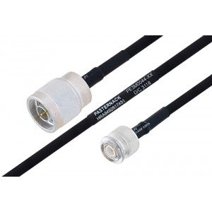 MIL-DTL-17 N Male to TNC Male Cable 12 Inch Length Using M17/84-ET-RG223 Coax