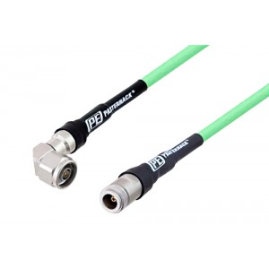 N Male Right Angle to N Female Low Loss Test Cable 12 Inch Length Using ET38354 Coax , LF Solder