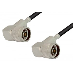 N Male Right Angle to N Male Right Angle Cable 12 Inch Length Using ET-C195 Coax