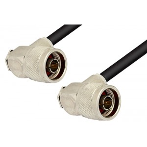 N Male Right Angle to N Male Right Angle Cable 12 Inch Length Using ET-RG174 Coax