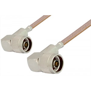 N Male Right Angle to N Male Right Angle Cable 12 Inch Length Using ET-RG400 Coax, RoHS