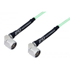 N Male Right Angle to N Male Right Angle Low Loss Cable 12 Inch Length Using ET38353 Coax, RoHS