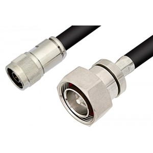 N Male to 7/16 DIN Male Cable 12 Inch Length Using ET-RG217 Coax