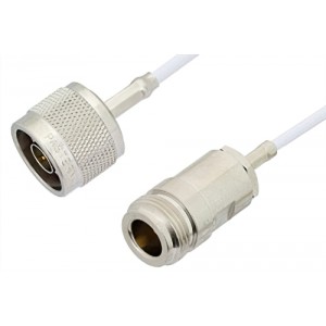 N Male to N Female Cable 12 Inch Length Using ET-RG188 Coax, RoHS