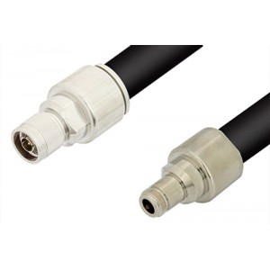 N Male to N Female Cable 12 Inch Length Using ET-RG218 Coax, RoHS