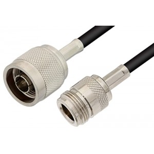 N Male to N Female Cable 12 Inch Length Using ET-RG223 Coax