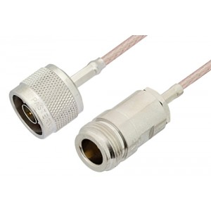 N Male to N Female Cable 12 Inch Length Using ET-RG316 Coax, RoHS