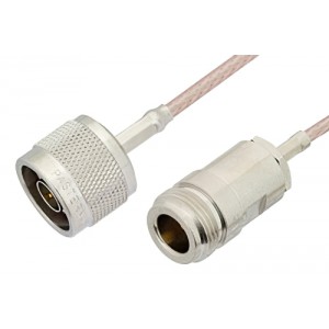 N Male to N Female Cable 12 Inch Length Using ET38399 Coax, RoHS