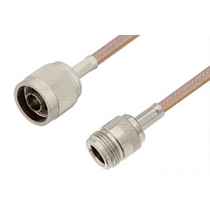 N Male to N Female Cable 12 Inch Length Using ET-RG400 Coax