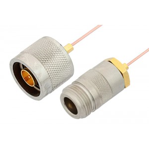 N Male to N Female Cable 6 Inch Length Using ET38325 Coax, RoHS