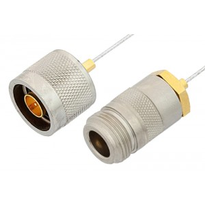 N Male to N Female Cable 6 Inch Length Using ET38342 Coax