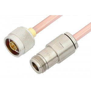 N Male to N Female Cable 6 Inch Length Using ET-RG401 Coax, RoHS