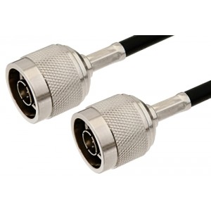 N Male to N Male Cable 12 Inch Length Using 53 Ohm ET-RG55 Coax