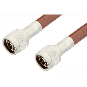 N Male to N Male Cable 12 Inch Length Using ET-RG393 Coax, RoHS