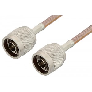 N Male to N Male Cable 12 Inch Length Using ET-RG400 Coax, RoHS