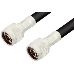 N Male to N Male Cable 12 Inch Length Using ET-RG8 Coax, RoHS