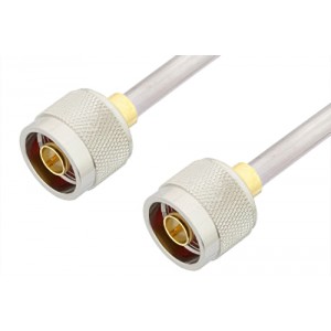 N Male to N Male Cable 6 Inch Length Using ET-SR401AL Coax , LF Solder