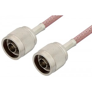 N Male to N Male Cable 6 Inch Length Using ET-RG142 Coax, RoHS