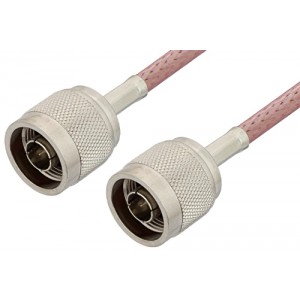 N Male to N Male Cable 6 Inch Length Using ET-RG142 Coax