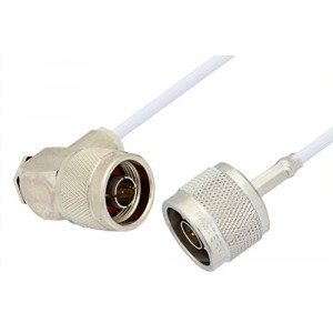 N Male to N Male Right Angle Cable 12 Inch Length Using ET-RG188 Coax, RoHS