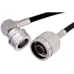 N Male to QN Male Right Angle Cable 12 Inch Length Using ET-RG223 Coax