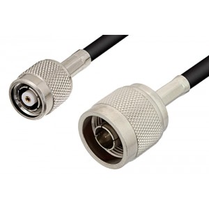 N Male to Reverse Polarity TNC Male Cable 12 Inch Length Using ET-C195 Coax