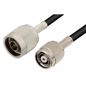 N Male to Reverse Polarity TNC Male Cable 12 Inch Length Using ET-RG223 Coax