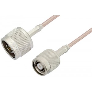 N Male to Reverse Polarity TNC Male Cable 12 Inch Length Using ET-RG316 Coax