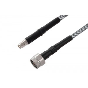 N Male to SMA Male Low Loss Cable 60 Inch Length Using ET38353 Coax with HeatShrink