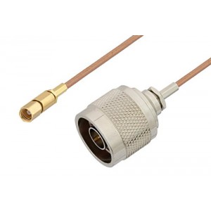 N Male to SSMC Plug Cable 6 Inch Length Using ET-RG178 Coax