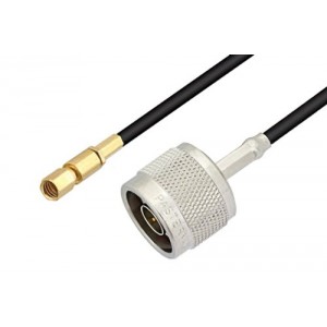 N Male to SSMC Plug Low Loss Cable 6 Inch Length Using ET-LMR-100 Coax