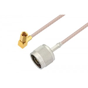 N Male to SSMC Plug Right Angle Cable 6 Inch Length Using ET-RG316 Coax