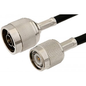 N Male to TNC Male Cable 12 Inch Length Using ET-C195 Coax