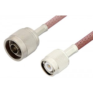 N Male to TNC Male Cable 12 Inch Length Using ET-RG142 Coax