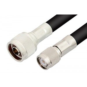 N Male to TNC Male Cable 12 Inch Length Using ET-RG213 Coax, RoHS