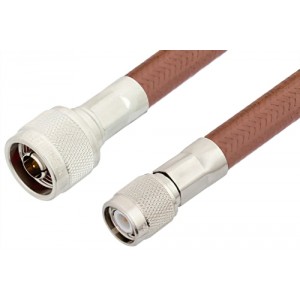 N Male to TNC Male Cable 12 Inch Length Using ET-RG393 Coax, RoHS