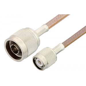 N Male to TNC Male Cable 12 Inch Length Using ET-RG400 Coax