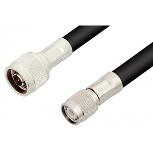 N Male to TNC Male Cable 12 Inch Length Using ET-RG8 Coax, RoHS