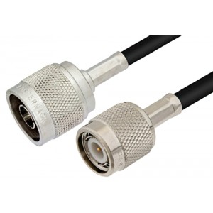 N Male to TNC Male Cable 12 Inch Length Using ET38397 Coax