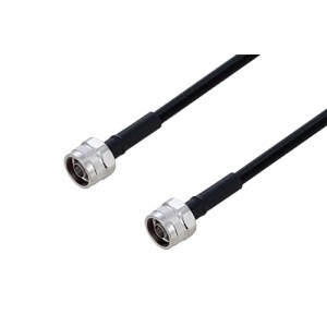 Outdoor Rated N Male to N Male Low PIM Cable 12 Inch Length Using SPO-250 Coax Using Times Microwave Parts