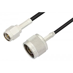 SMA Male to N Male Cable 12 Inch Length Using ET-RG174 Coax