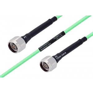 Temperature Conditioned N Male to N Male Low Loss Cable 12 Inch Length Using ET38353 Coax